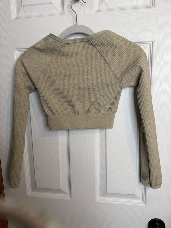 FP Movement by Free People Cropped Ribbed Half-Zip Top - Sage - Picture 5 of 7